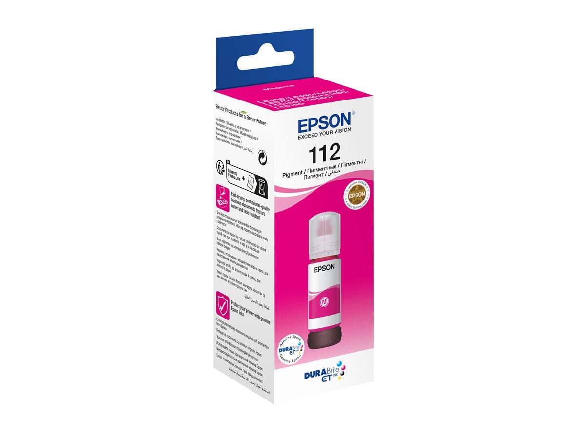 Tinta 112 EcoTank Pigment Magenta ink bottle